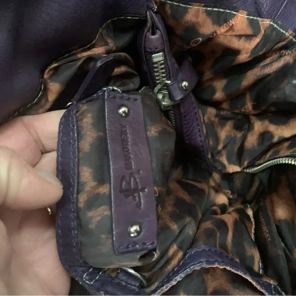 B. Makowsky Gorgeous Purple Leather Women's Bag - Picture 4 of 8